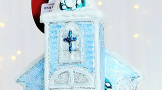 Christopher Radko White Christmas Chapel 1021021 Christmas Ornament