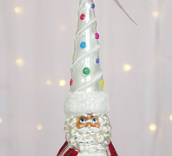 Christopher Radko Candy-Dotted Claus Santa 1020708 Christmas Ornament