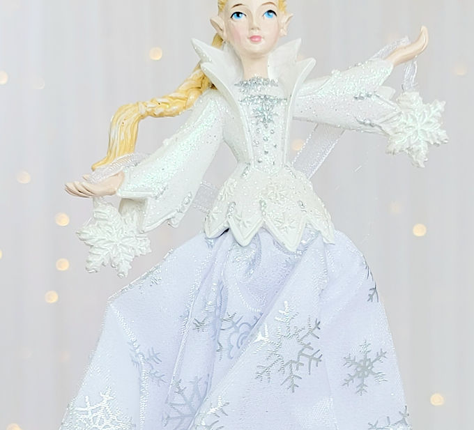Kurt S. Adler 6.25" Resin White Silver Snow Queen Christmas Ornament E0787