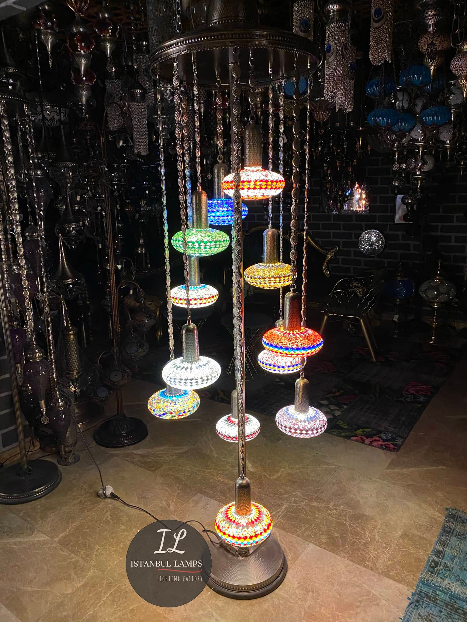 Boho Brilliance: Turkish Mosaic Stained Glass Floor Lamp - A Fusion of Modern El