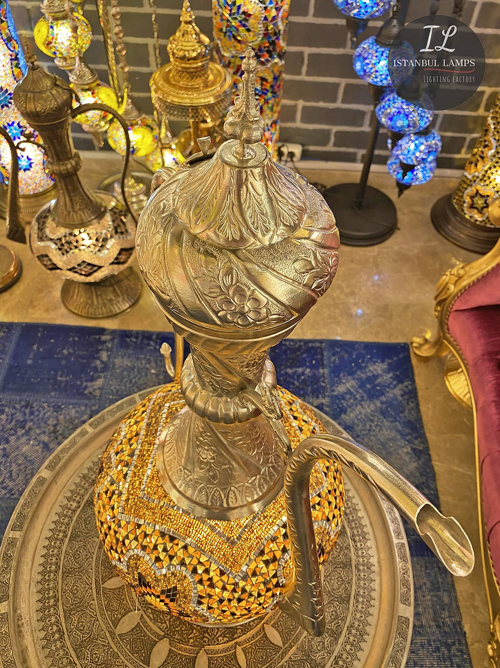 Thumbnail: Handmade Turkish/Moroccan Mosaic Glass Aladdin Table Lamp