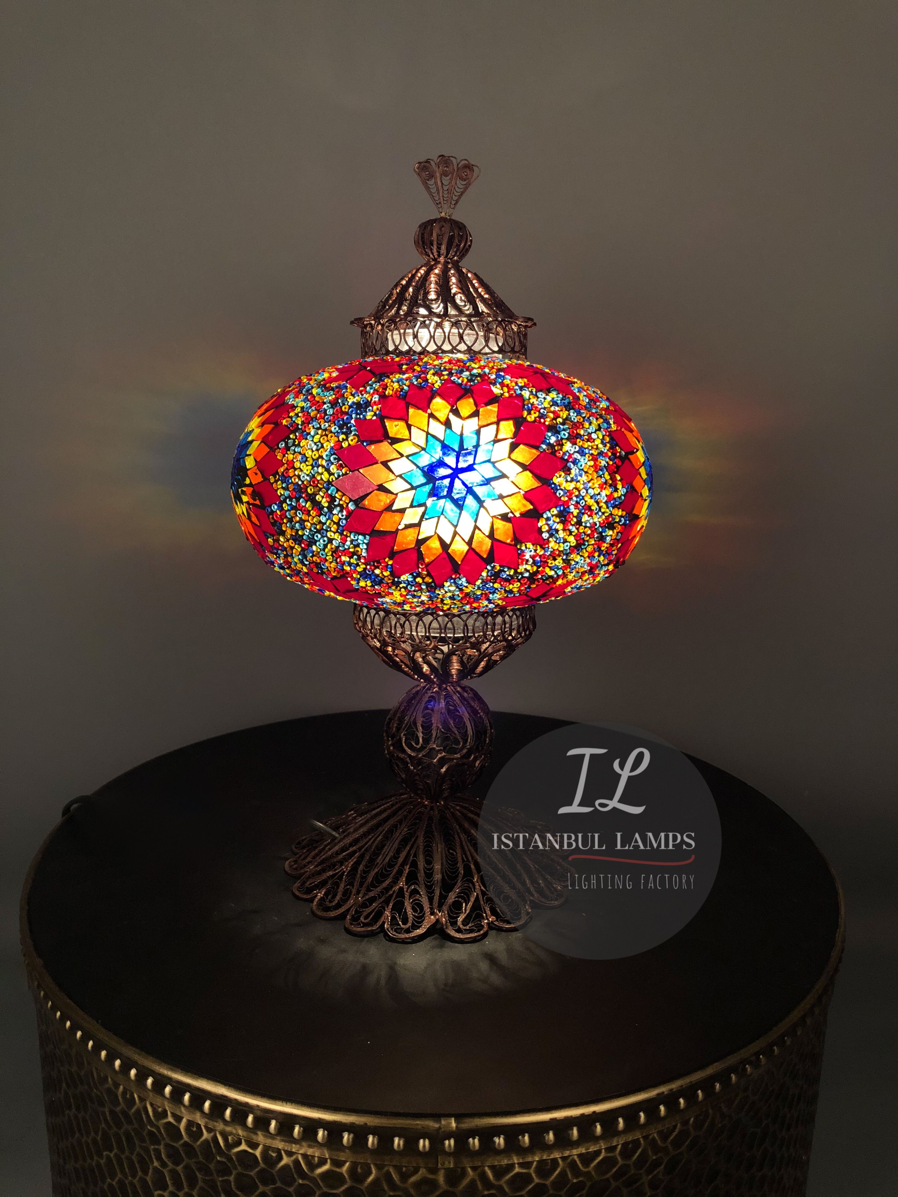 Bohemian Mosaic Filigree Turkish Table Lamp | Housewarming Lights