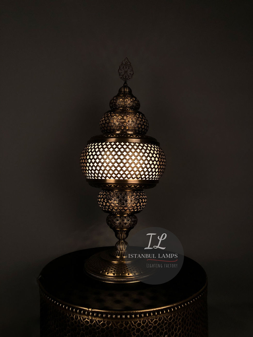 Thumbnail: Antique Anatolian Bronze Table Lamp | Turkish Designer Lamp