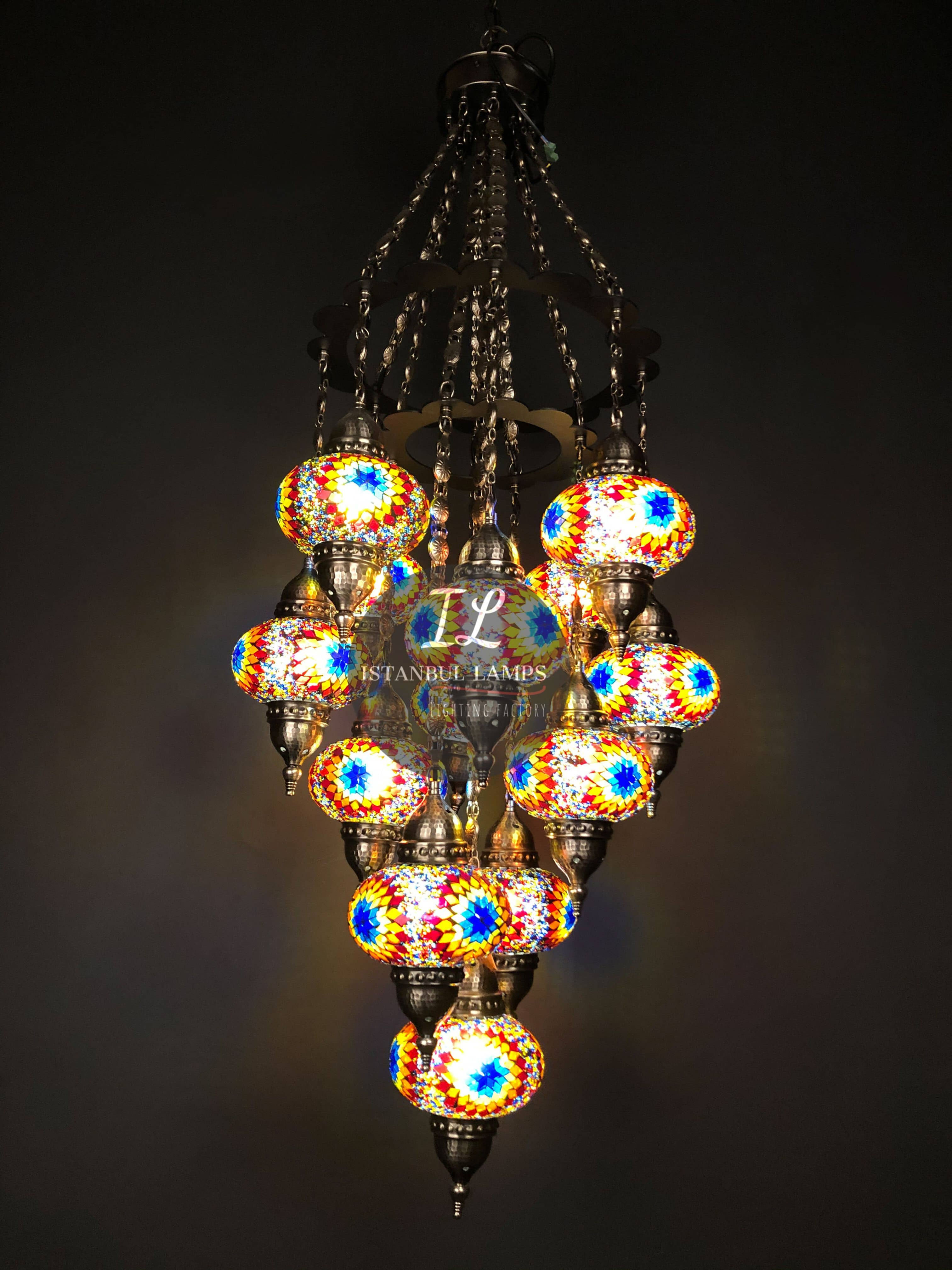 Bohemian Turkish/Moroccan Mosaic Chandelier | Living Room Lighting