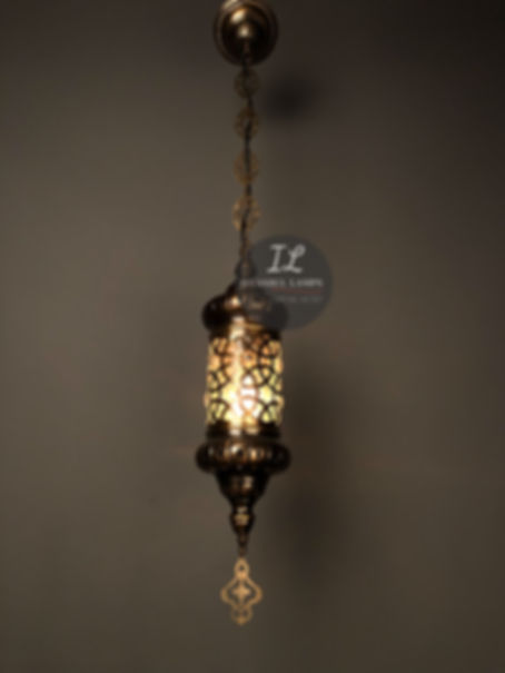 Ottoman Bronze Pendant Lamp Glassblowing Small