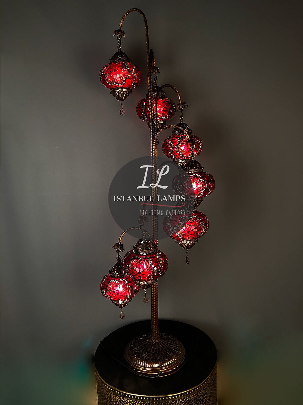 Thumbnail: Vibrant Turkish/Moroccan Floor Lamp Shade: A Colorful Stained Glass Masterpiece