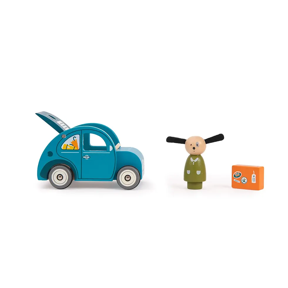 Miniatura: Auto in Legno 2Cv con Personaggio Julius