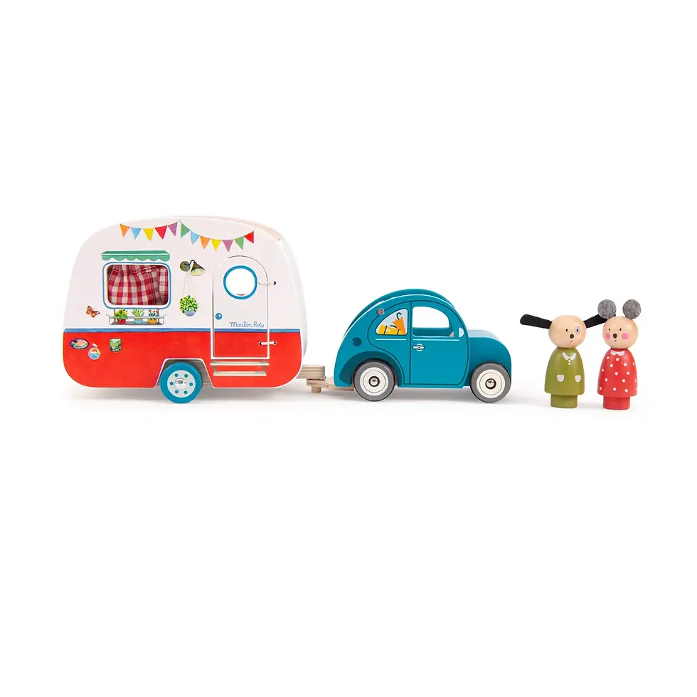 Miniatura: Auto in Legno 2Cv con Personaggio Julius