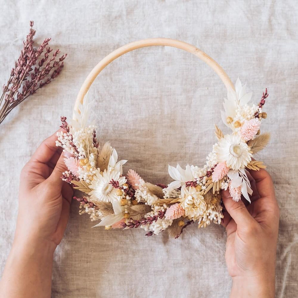 Couronne de fleurs séchées DIY