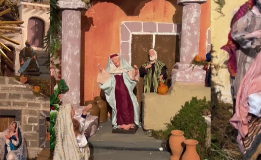 Nacimiento artesanal decora la Casa de la Cultura en Salamanca