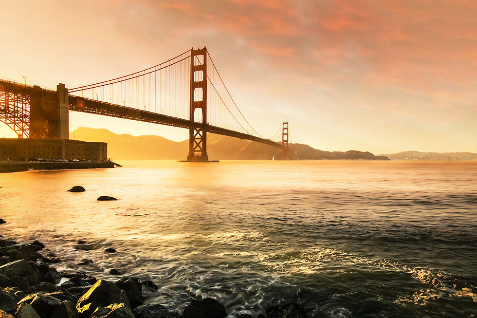 Sunset boat ride in san francisco bay.