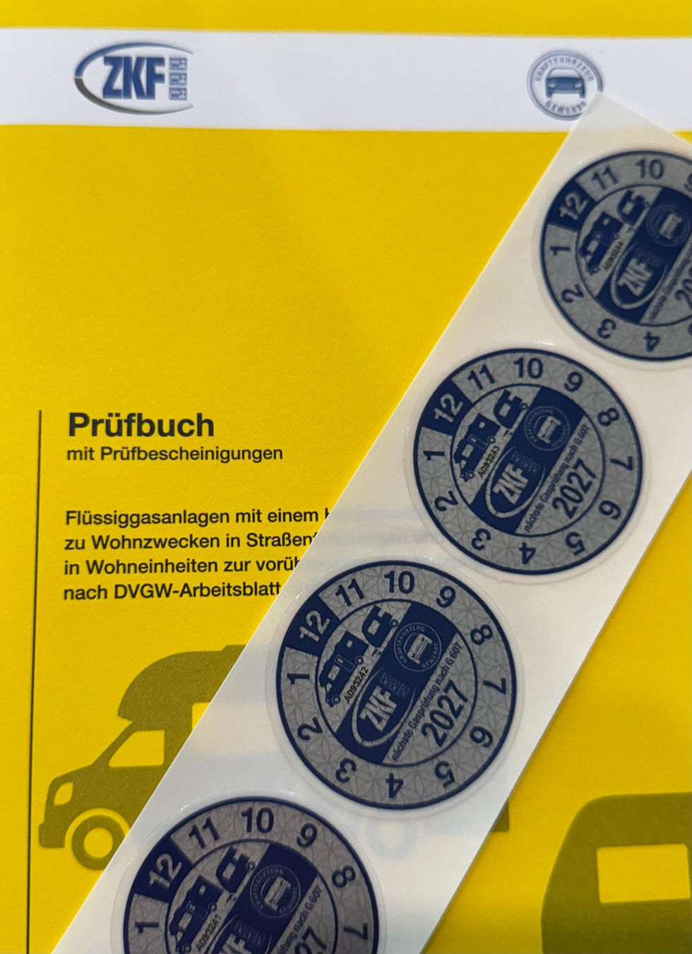 Zertifikat Gasprüfung nach G607