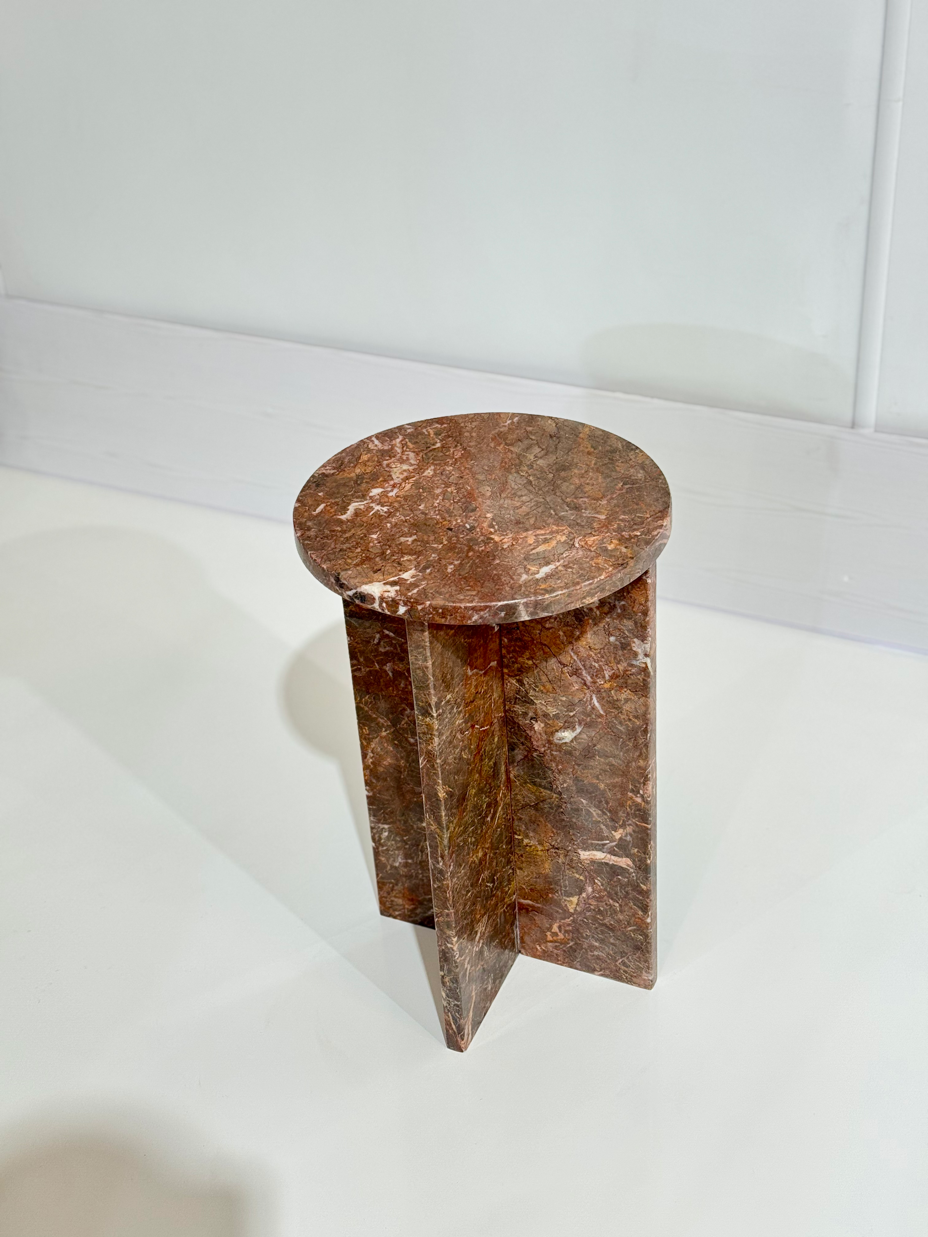 Rojo Alicante Marble Side Table