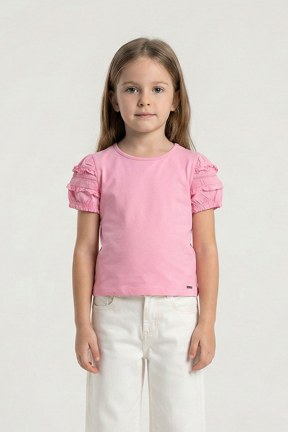 Thumbnail: FIRFIR DETAY LASTİKLİ KISA KOL KIZ T-SHIRT