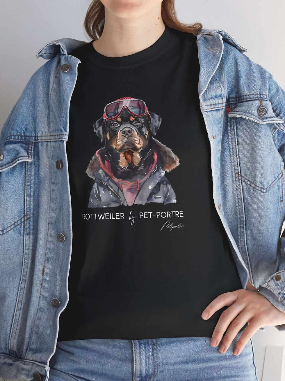 Küçük resim: Rottweiler Tişört Pet-Portre Chicago