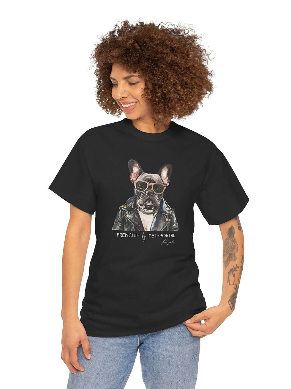 Küçük resim: Fransız Bulldog Tişört Pet-Portre Miami