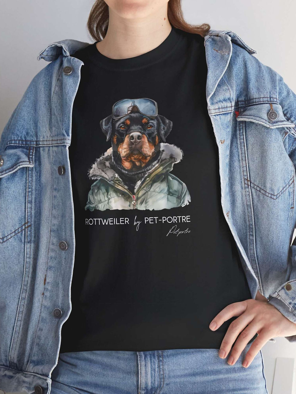 Küçük resim: Rottweiler Tişört Pet-Portre Glasgow