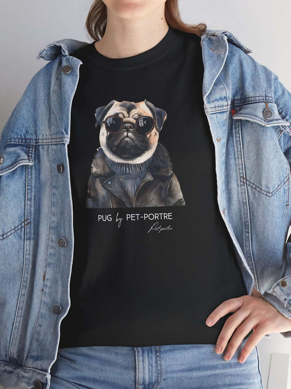 Küçük resim: Pug Tişört Pet-Portre Berlin