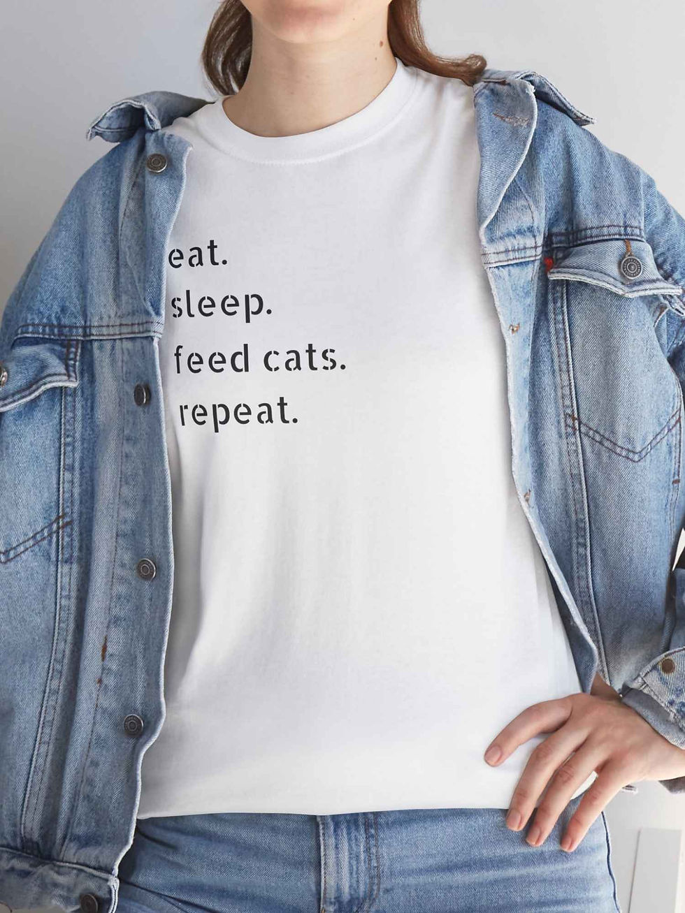 Küçük resim: Kedi Tişört Eat Sleep Feed Cats