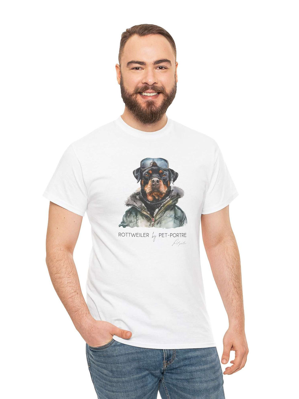 Küçük resim: Rottweiler Tişört Pet-Portre Glasgow