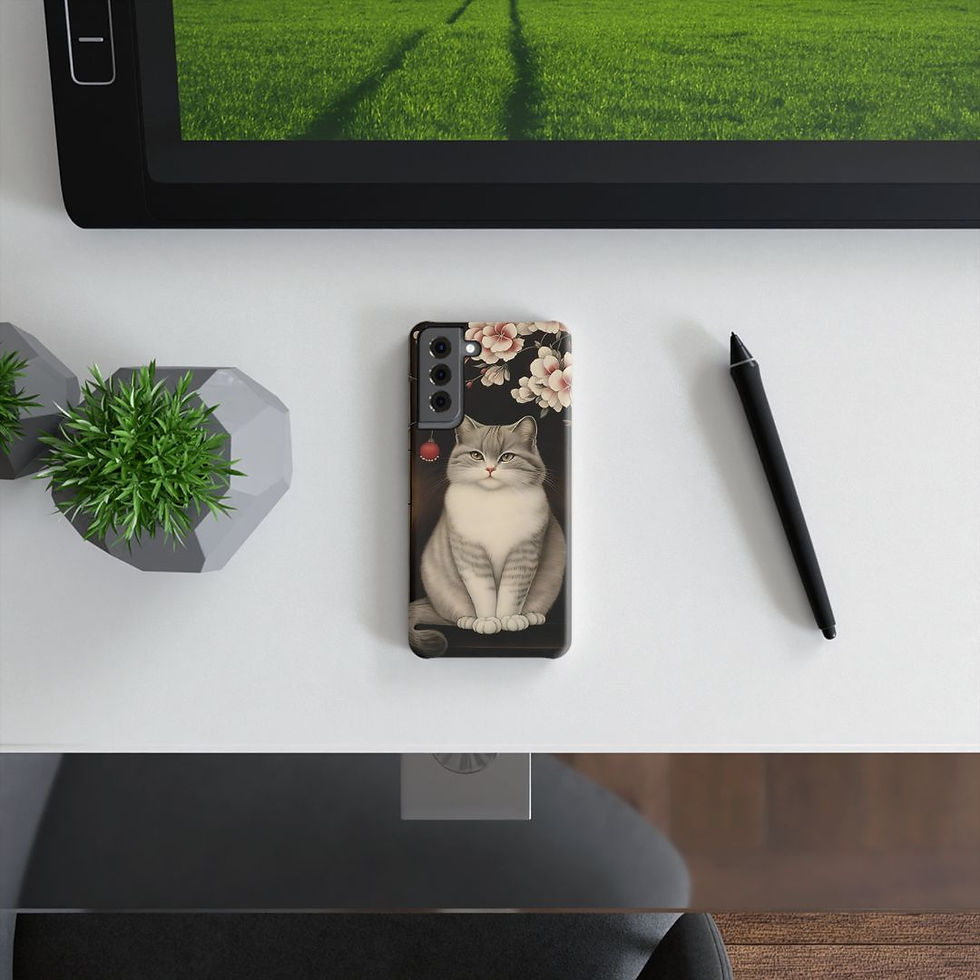 Küçük resim: Gri Tekir Kedi Telefon Kılıfı Yokohama