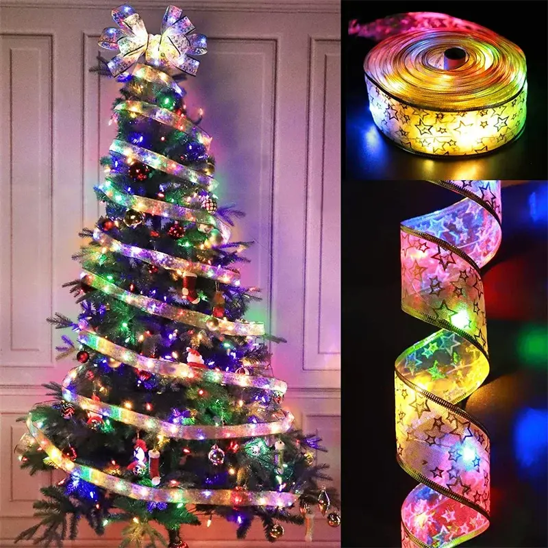 Choix de ruban de noël avec lumière intégré de 1m 2m 5m 10m