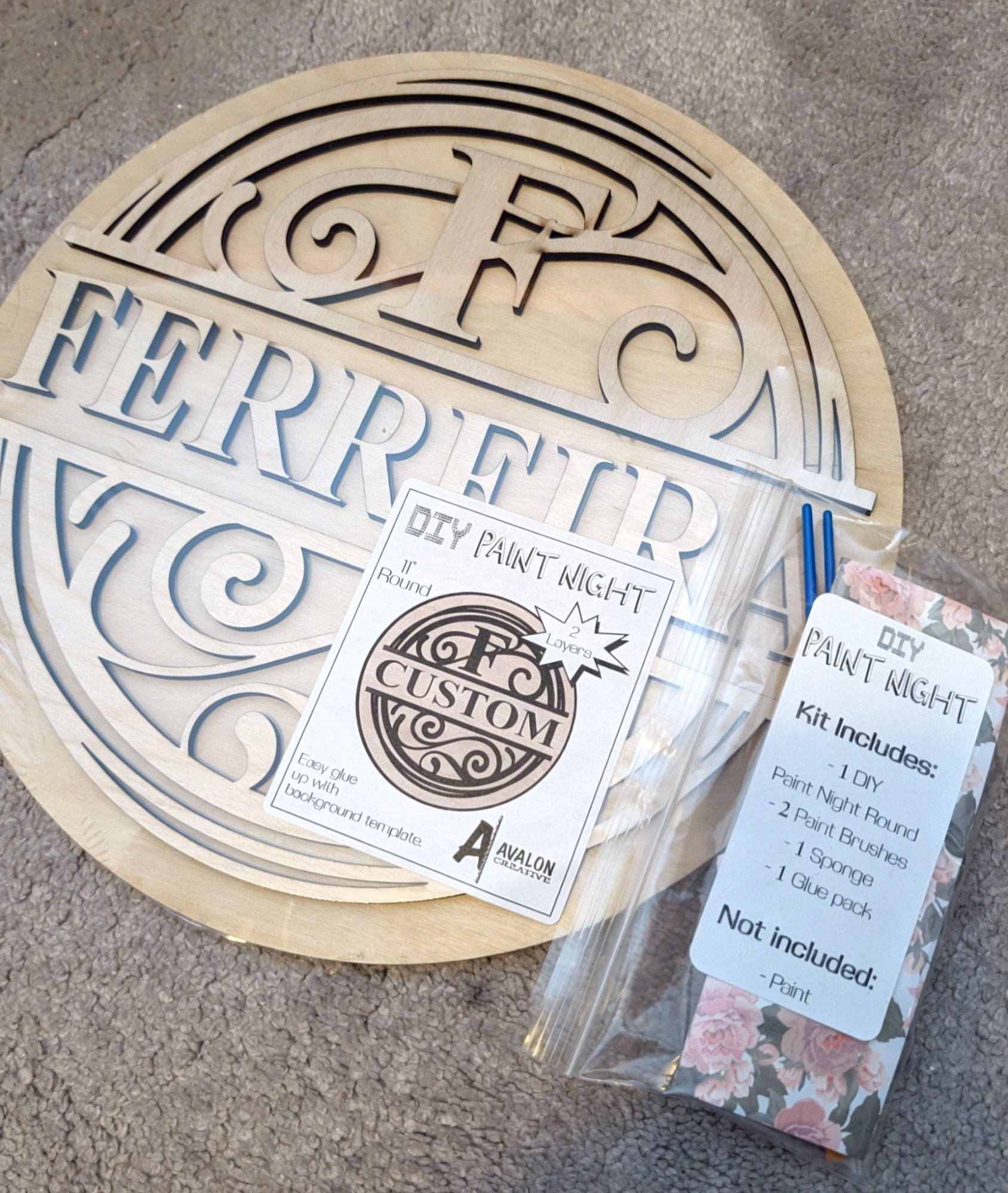DIY Paint Night Custom Monogram Sign