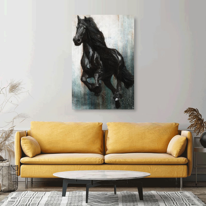 Miniatura: Black Stallion horse | Digital drawing | art print by Alex Dakos