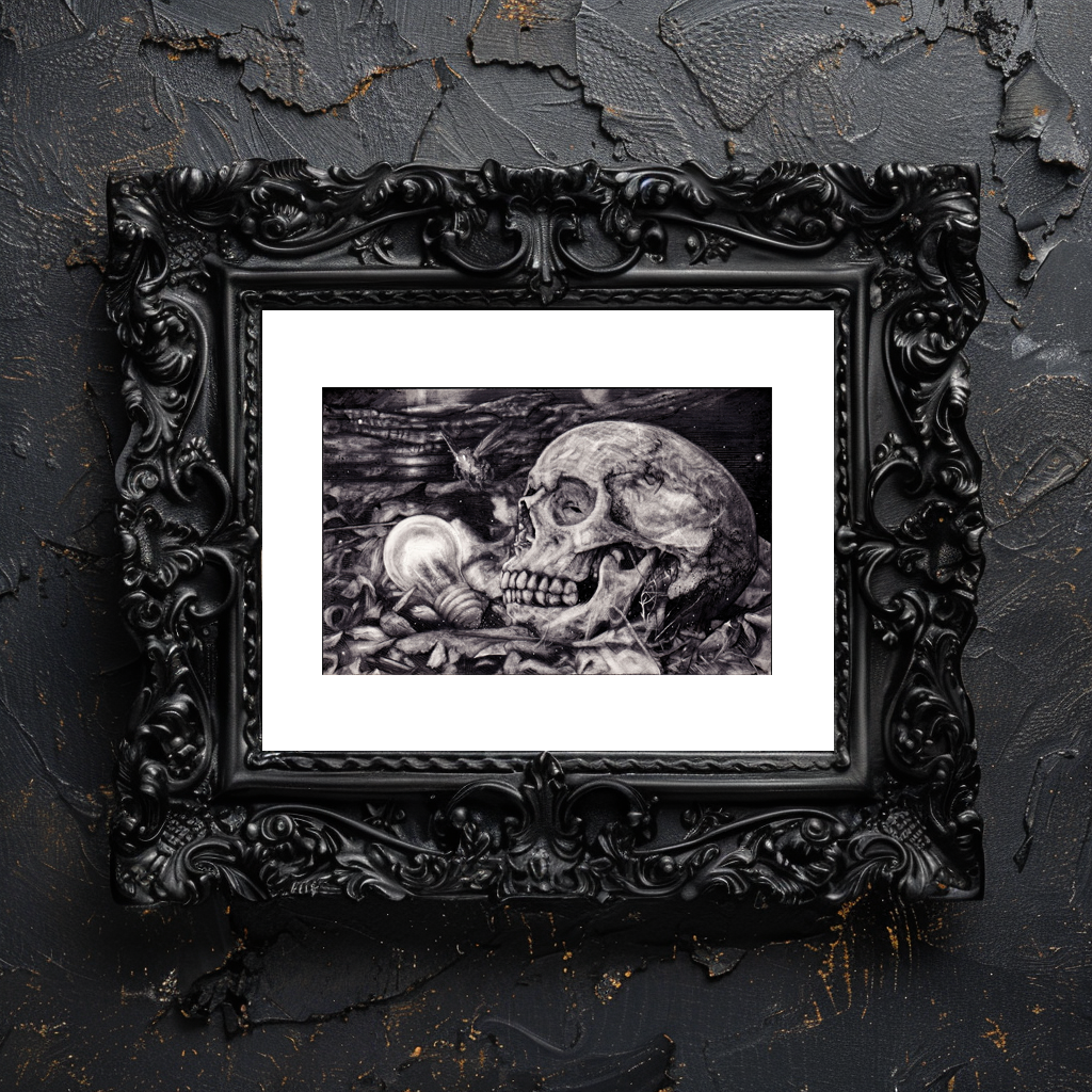 Human skull drawing | Realism | Graphite and Ink on Claybord | art print