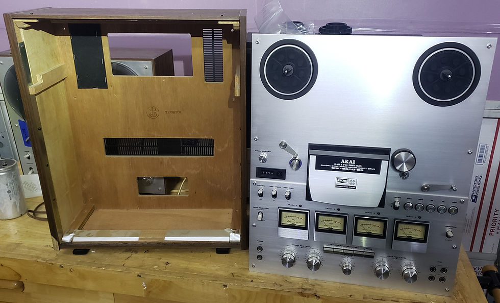 Thumbnail: Akai GX-630D-SS - 4-Ch Quad Reel to Reel - Serviced w/ Cherry Cabinet & 10.5 Rls