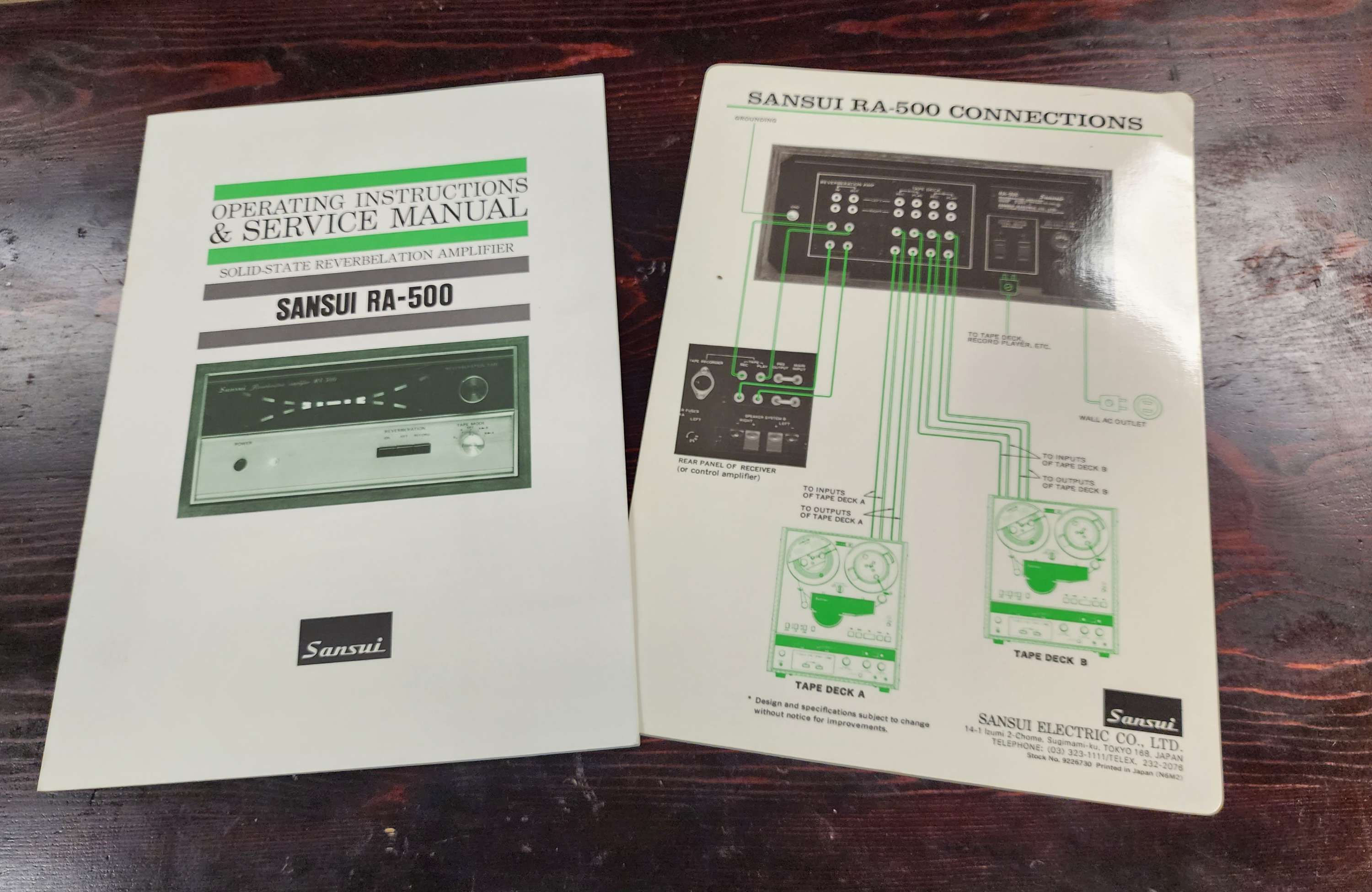 Sansui RA-500 Operations and Service Manuals- Original