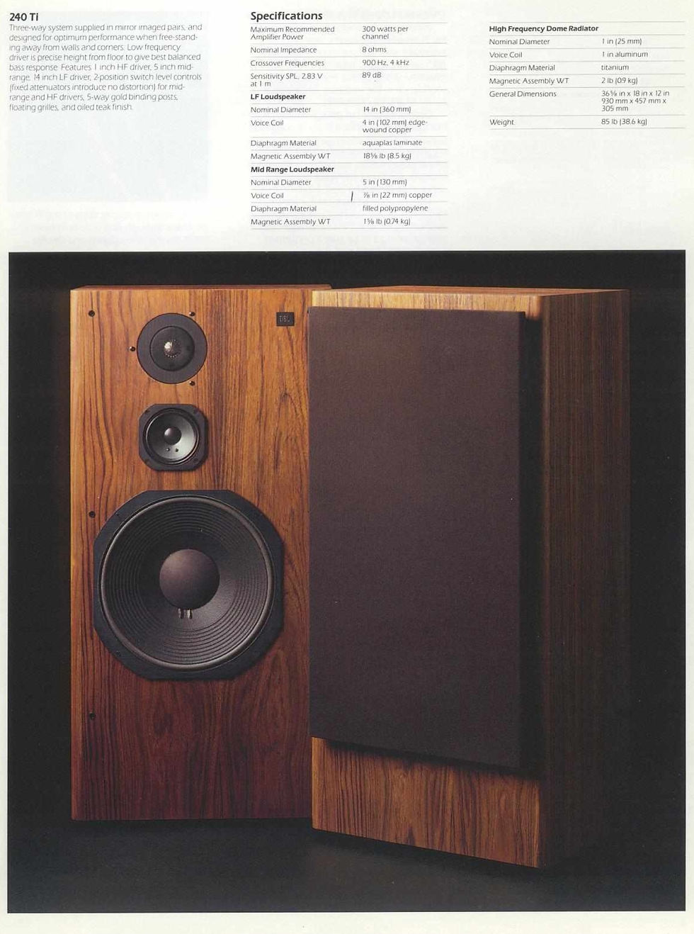 Thumbnail: JBL 240TI Speakers - Pair - Original full working Nice Condition!