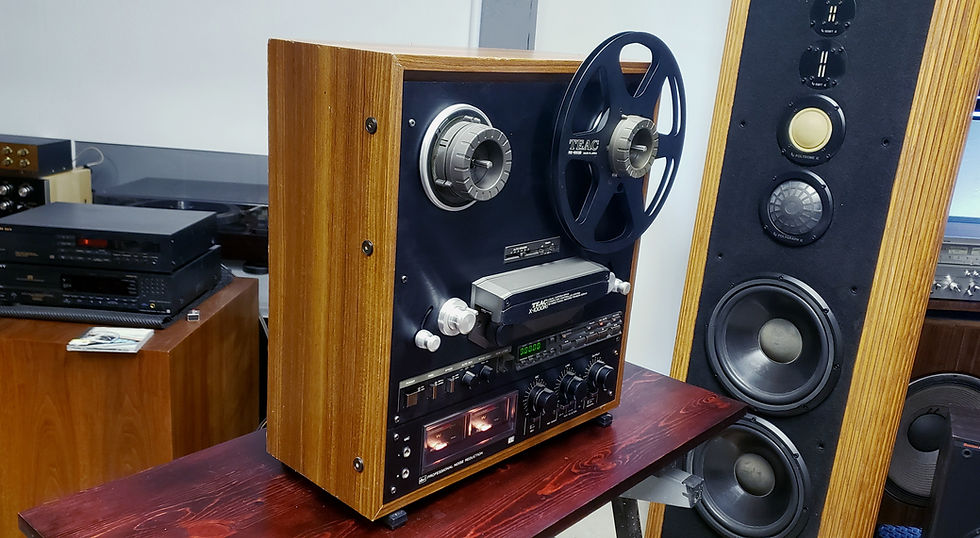 Thumbnail: TEAC X-1000R BL 1/4" Reel w/ Wood Cabinet + Nab Hubs + 10.5" TEAC RE-1003B Stock