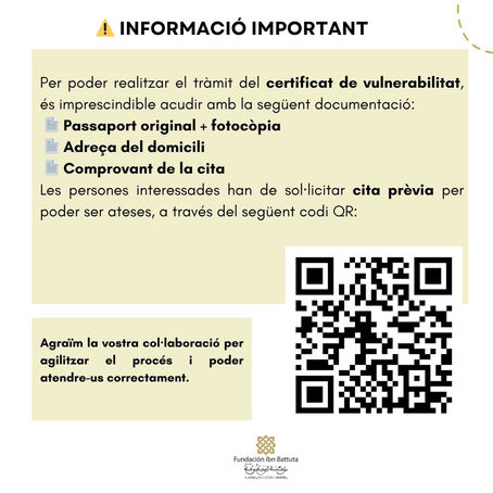 Cita Tràmit del Certificat de Vulnerabilitat
