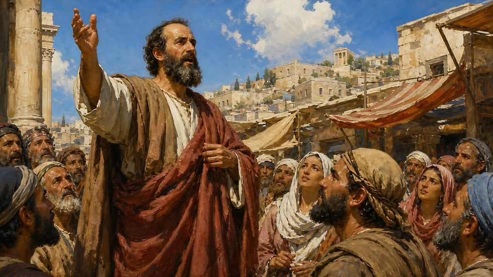 Apostle Paul preaching the Word