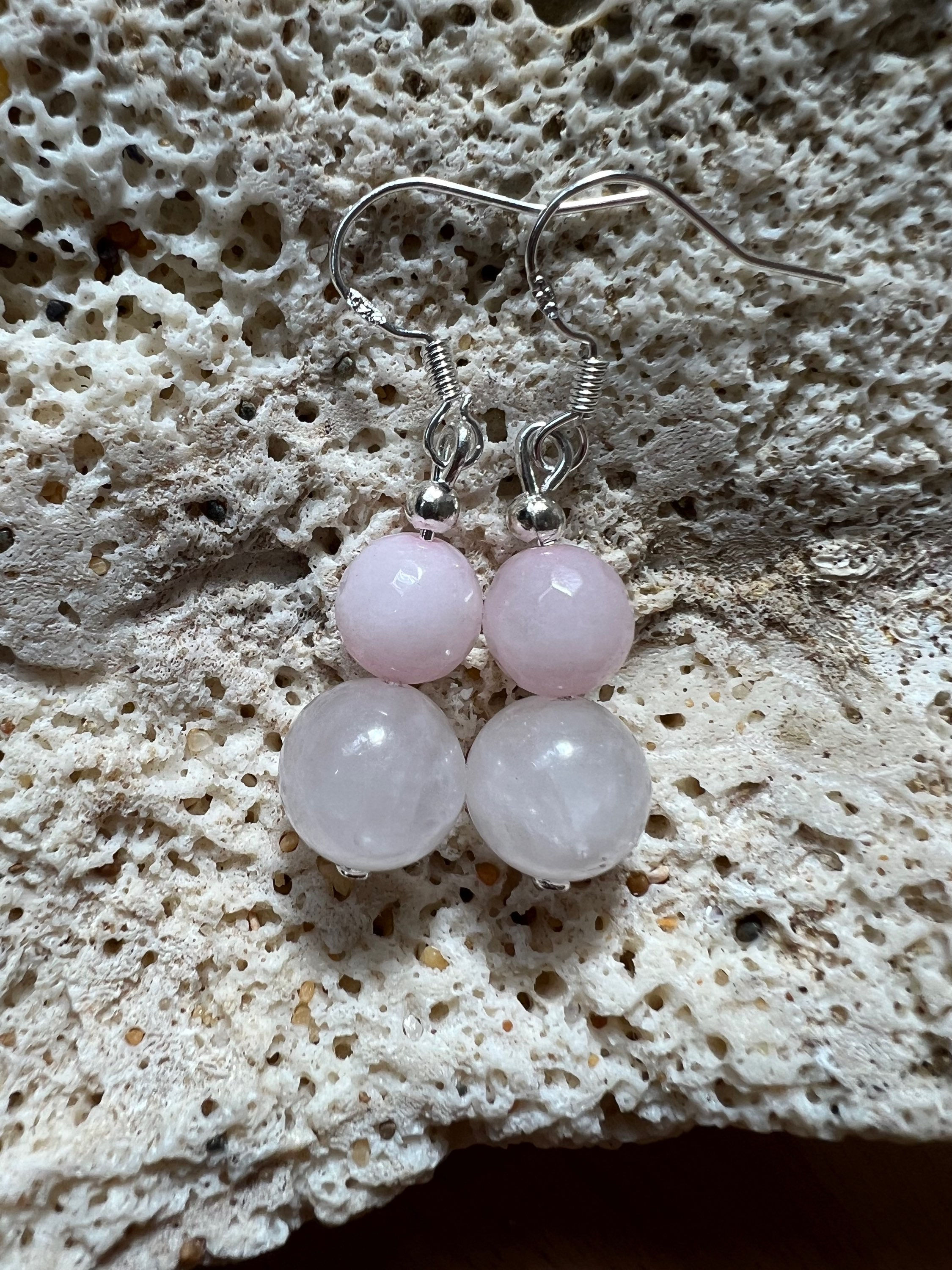 Rose Quartz Crystal Earrings