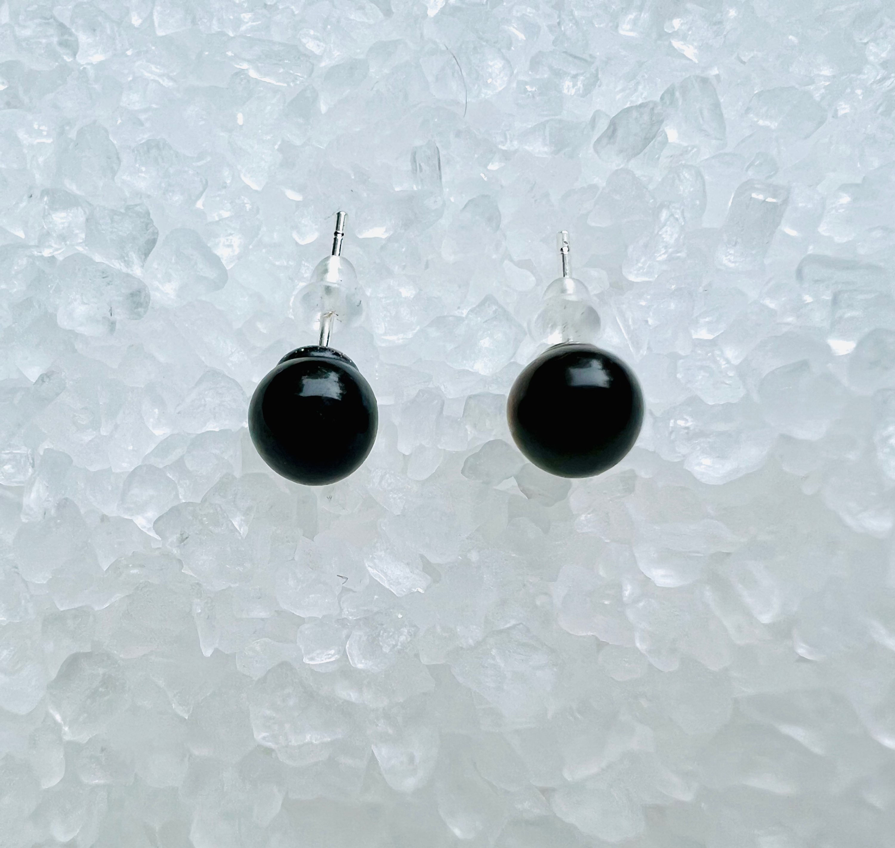 Blue Tiger'e Eye Crystal Stud Earrings
