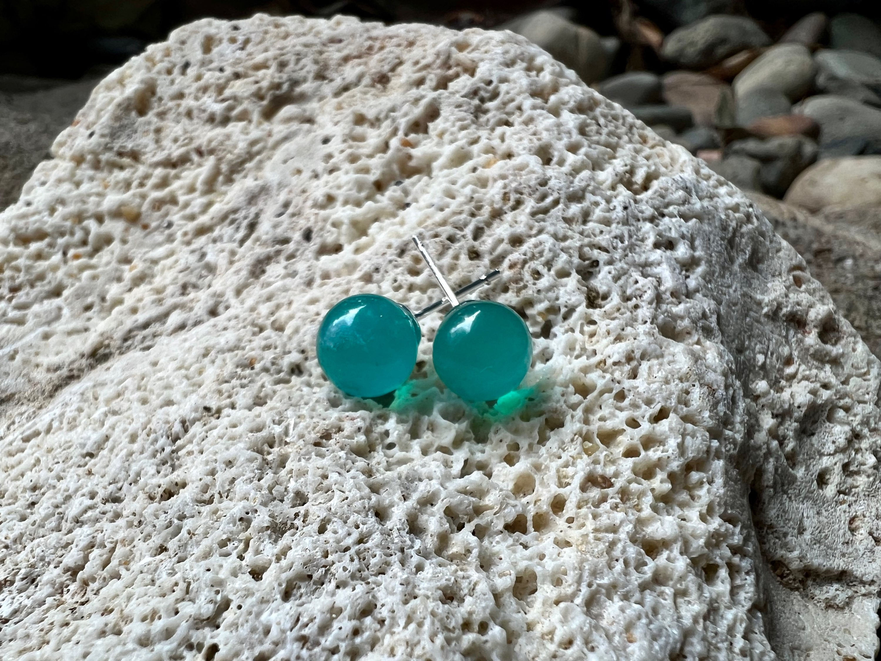 Amazonite Crystal Stud Earrings