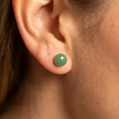 Thumbnail: Green Aventurine Crystal Stud Earrings
