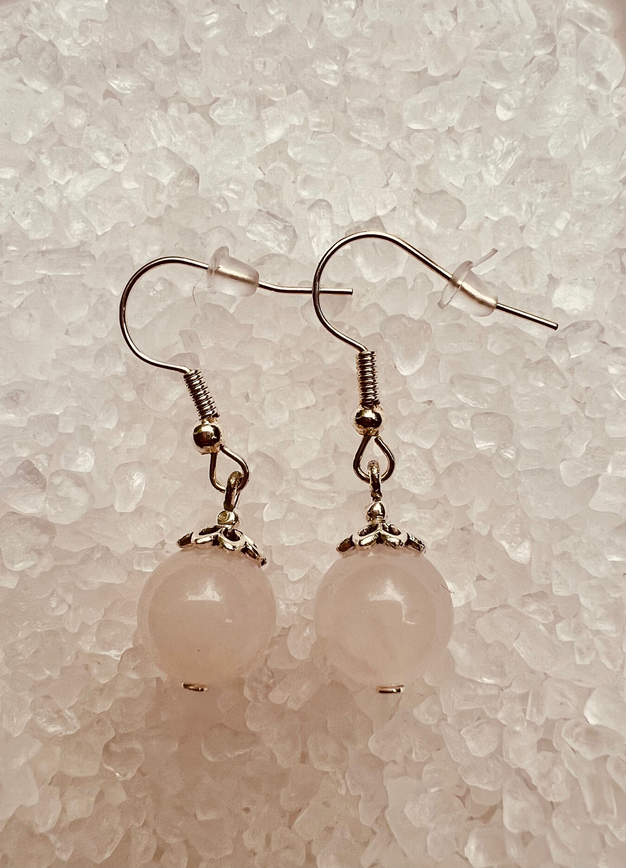 Rose Quartz Crystal Earrings