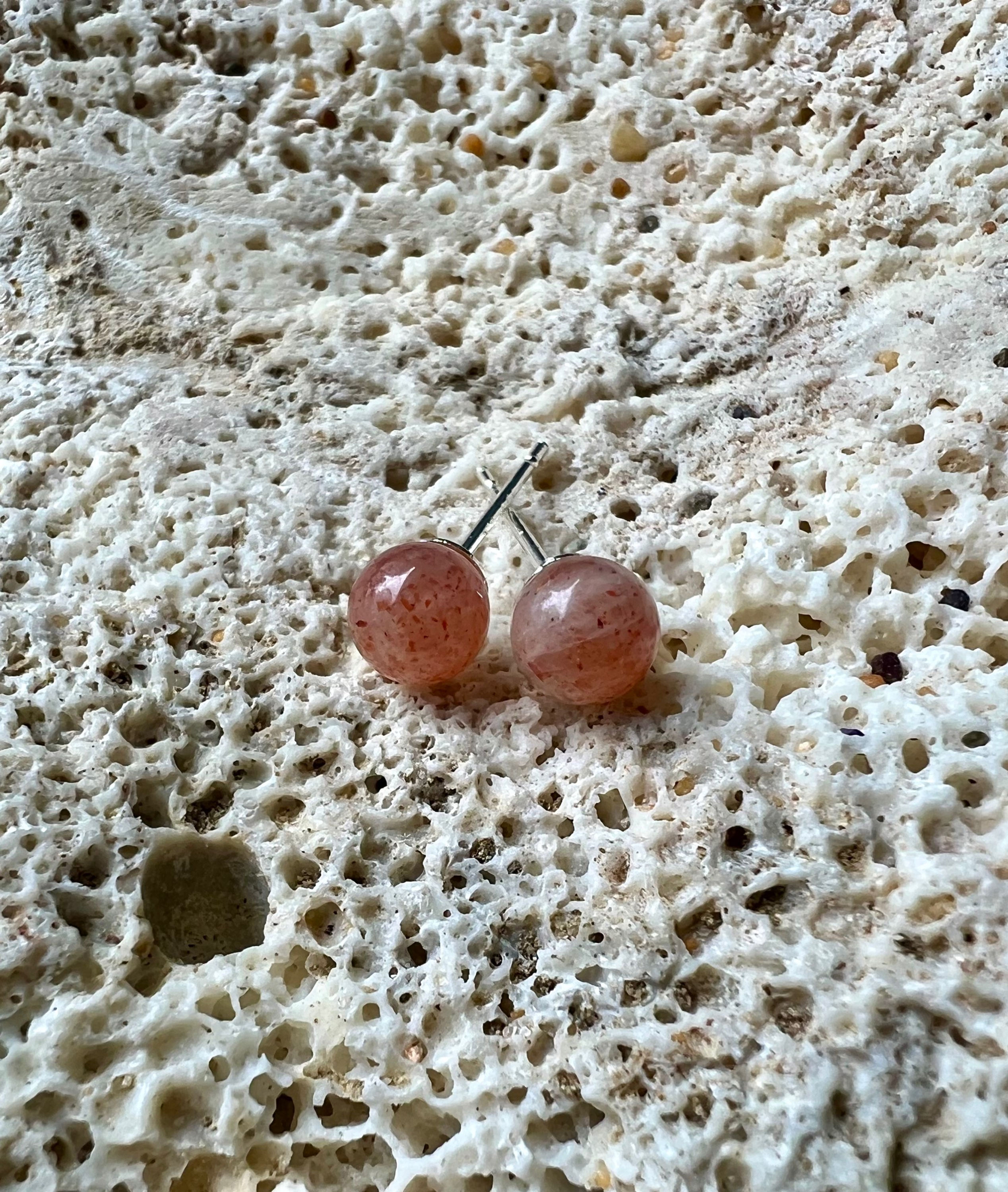 Sunstone Crystal Stud Earrings