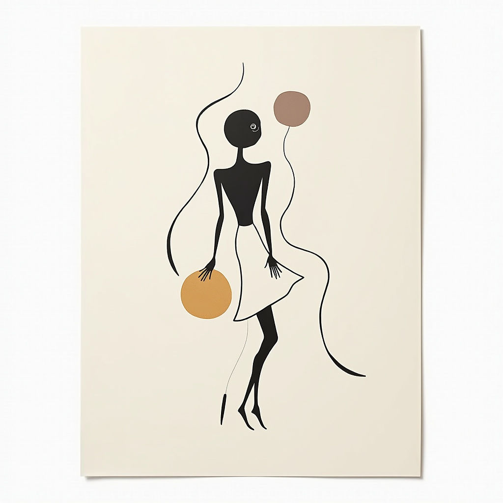 Abstract Figure Lithograph