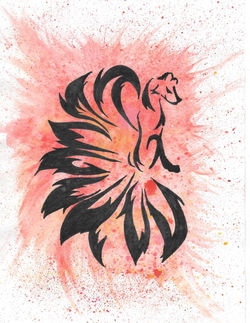 Ninetales Watercolour Splash Tatttoo