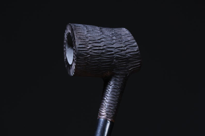 Thumbnail: Poker Sandblast Natural Ebony Wood Pipe