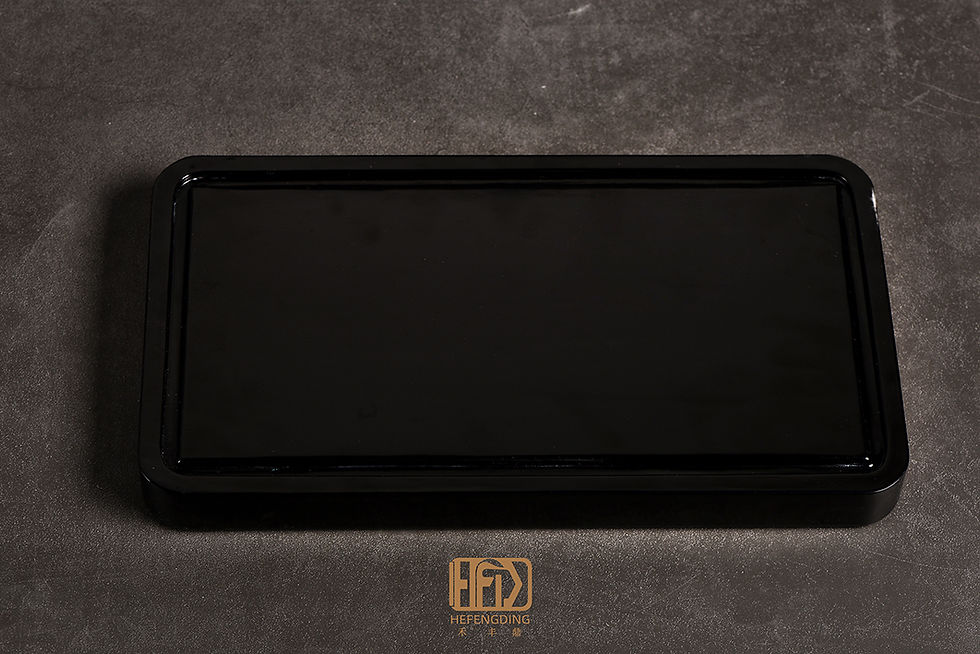 Thumbnail: Underside of black lacquer tray showing glossy black finish