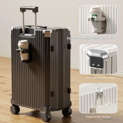 Leather Trolley Luggage Case