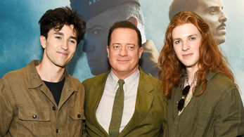 Brendan Fraser, sons match during rare appearance at 'Pressure' premiere