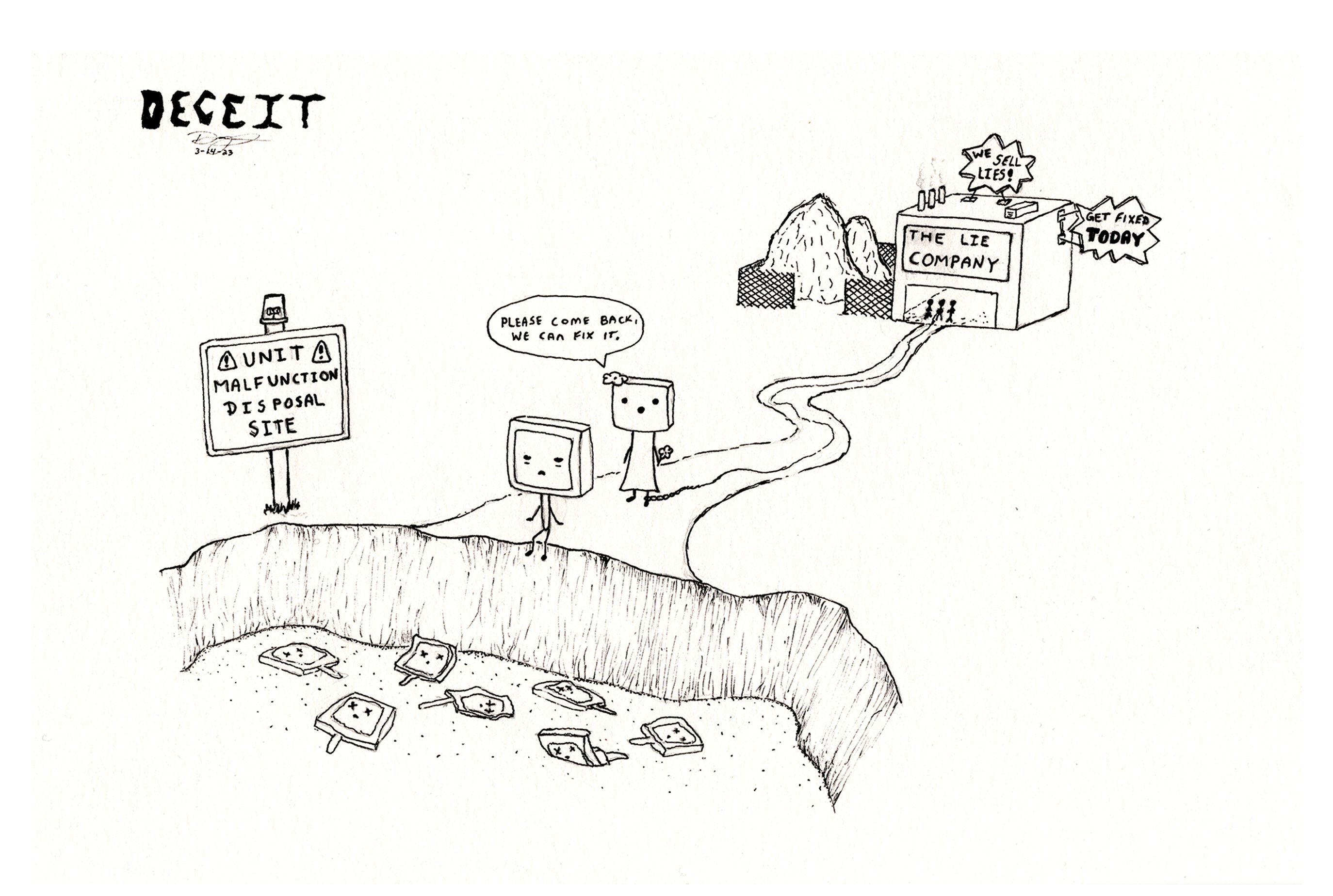 "Deceit" Postcard Art Print