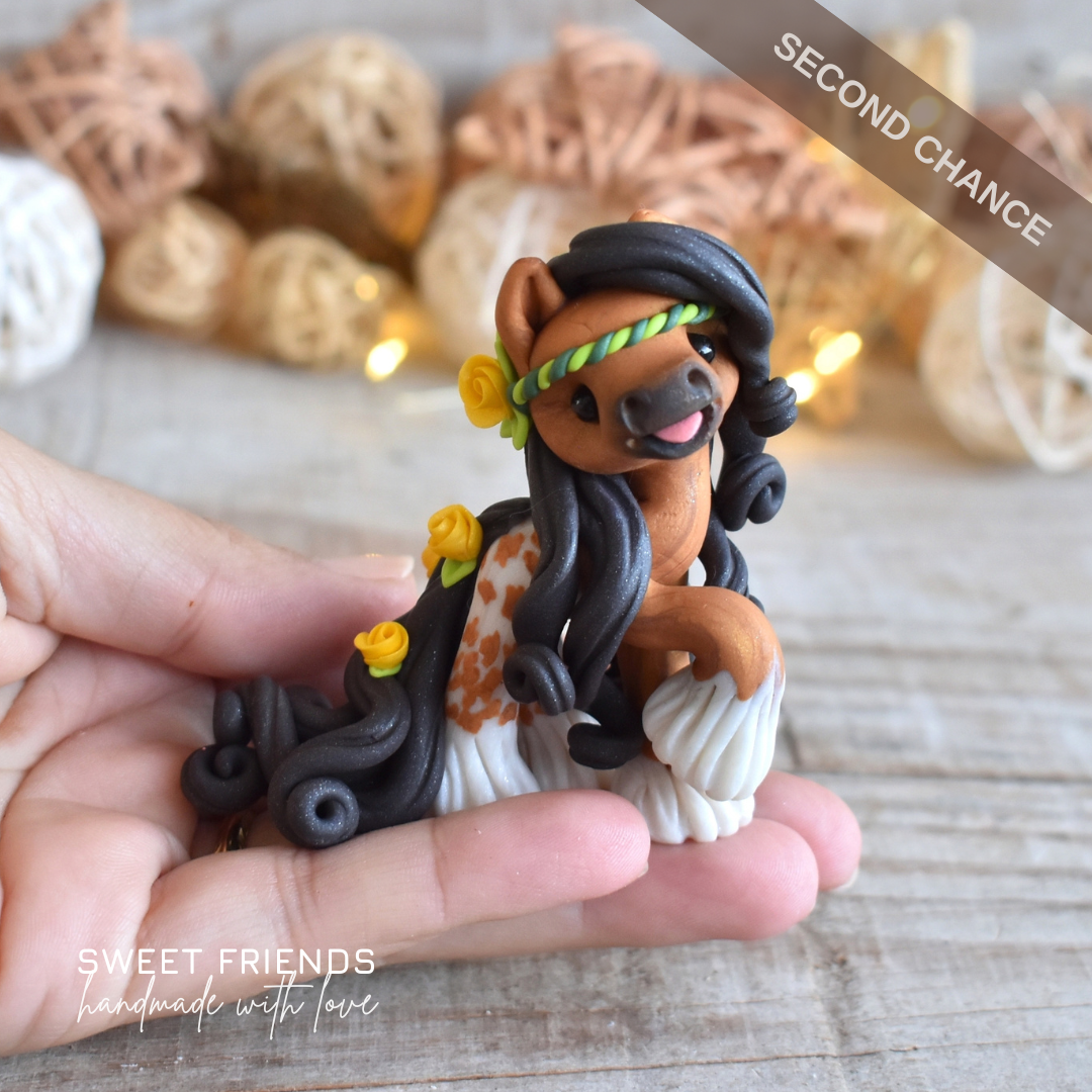 GOLDEN SPARCLE - Second Chance - Handmade polymer clay sculpture