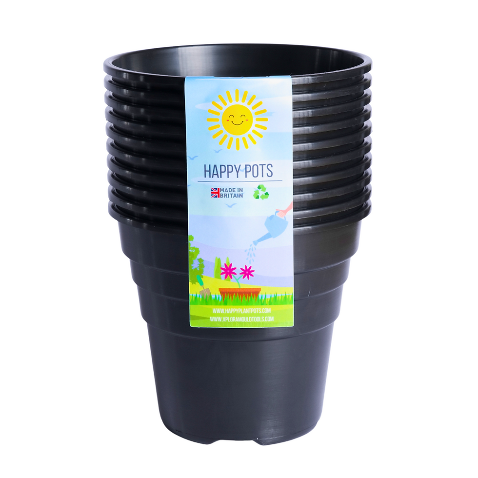 Thumbnail: 12.5cm Black Happy Plant Pots (1L)